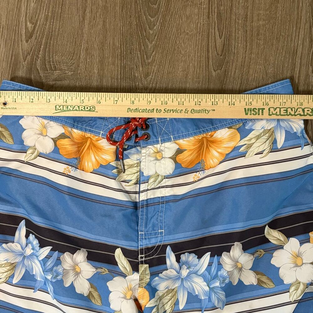 Tommy Bahama Relax Swim Trunks XL Blue Floral Stripe Beach Shorts - Picture 8 of 12